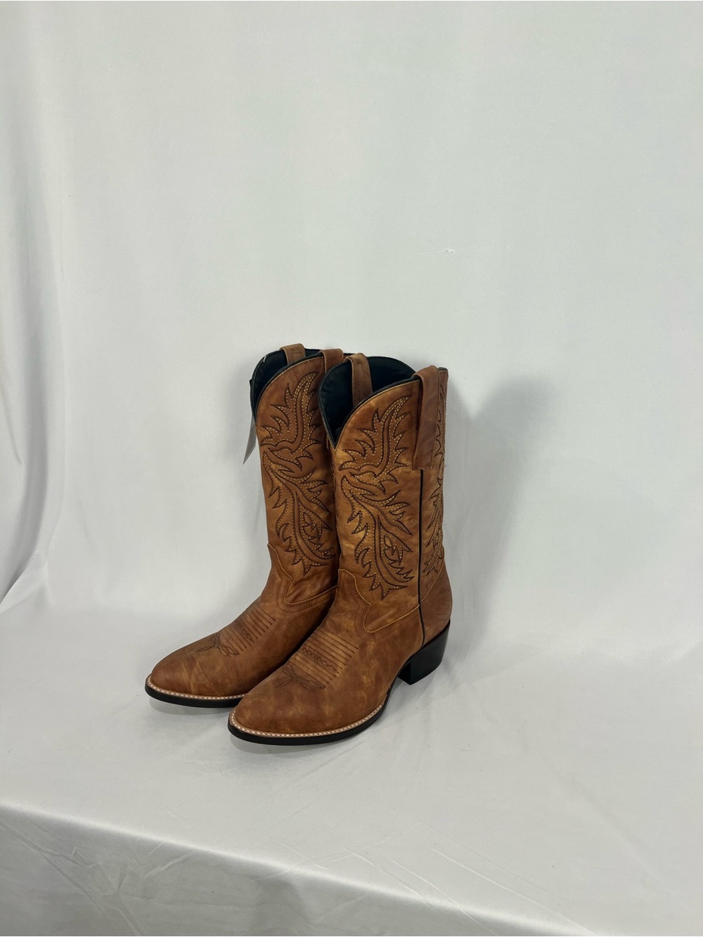 J.B. Dillon Brown Leather Western Cowboy Boots - Picture 3 of 16